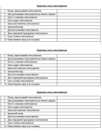 ЖУРНАЛ Карточки учета огнетушителей 