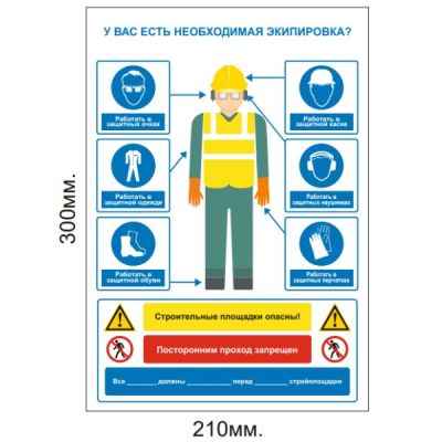 Индивидуальная экипировка пластик 1мм 300х210