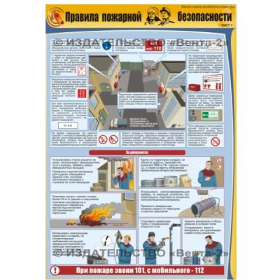 Комплект плакатов «Правила пожарной безопасности», 3л., А2 ламинир