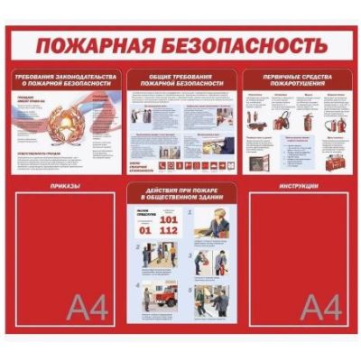Стенд «Пожарная безопасность» 700х800. Пластик 3мм
