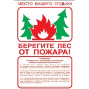 Берегите лес от пожара, 500х800, самоклейка