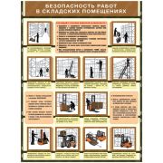 Безопасность работ в складских помещениях, 1 лист. формат А1, ламинирован.