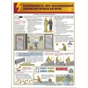 Безопасность при обслуживании аккумуляторных батарей, 1 лист.,  формат А2
